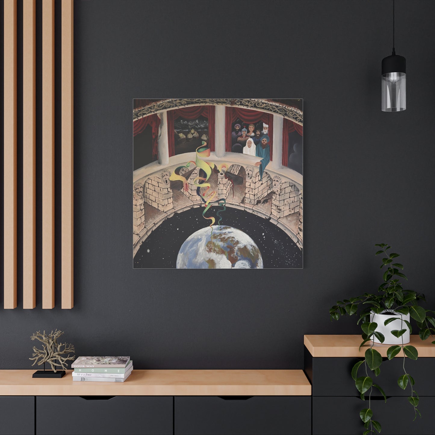 Exploration of Faith through Ethereal Cosmology Canvas Print — Stretched Matte Wall Art