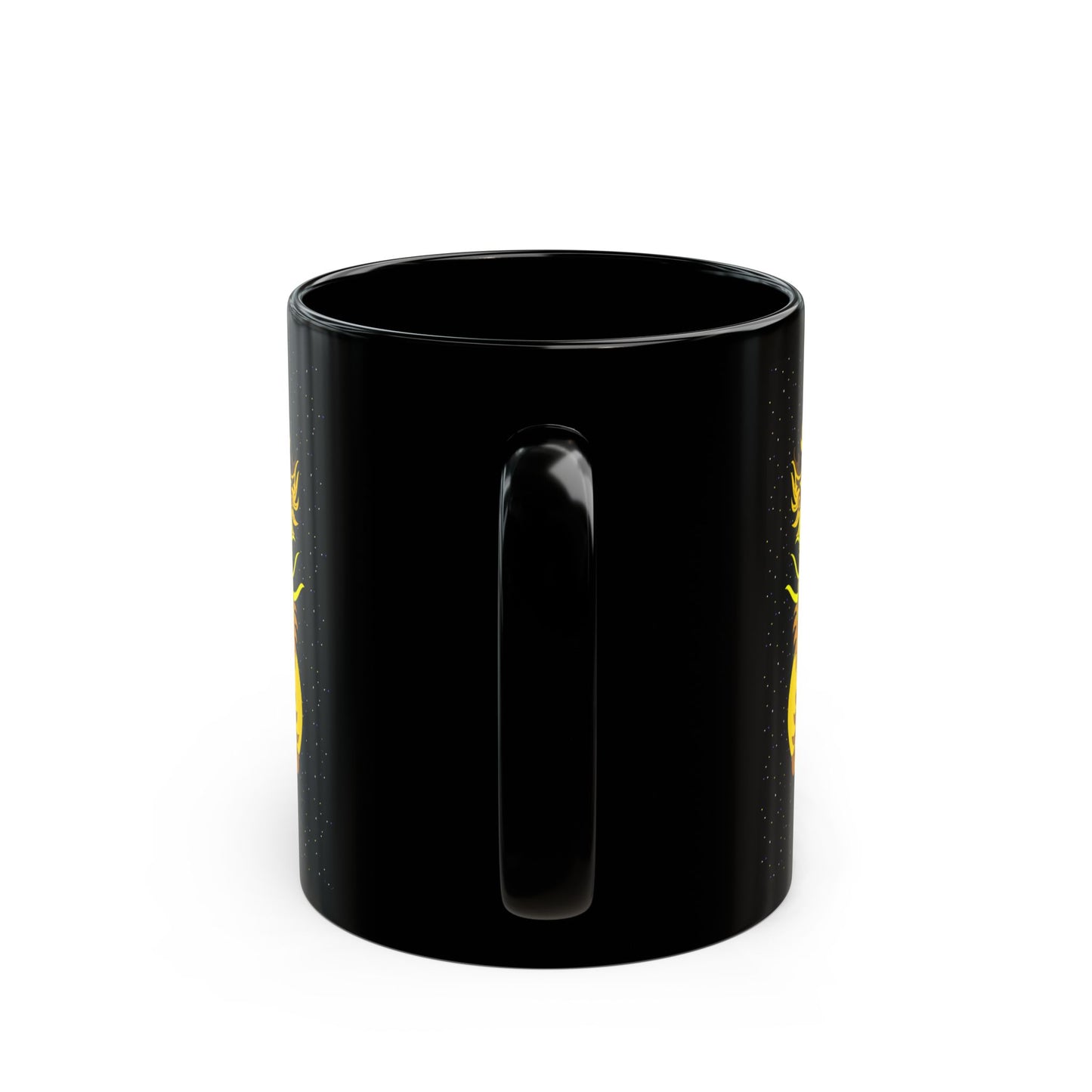 Dragon Yin Yang Black Mug — Eastern Mythical Dragon Coffee Cup (11oz/15oz)