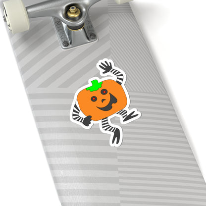 Cute Dancing Pumpkin Sticker — Halloween Kiss-Cut Sticker for Laptops & Planners