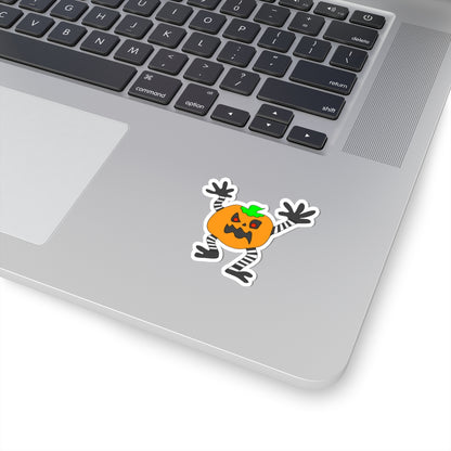 Spooky Pumpkin Monster Sticker — Halloween Kiss-Cut Decal