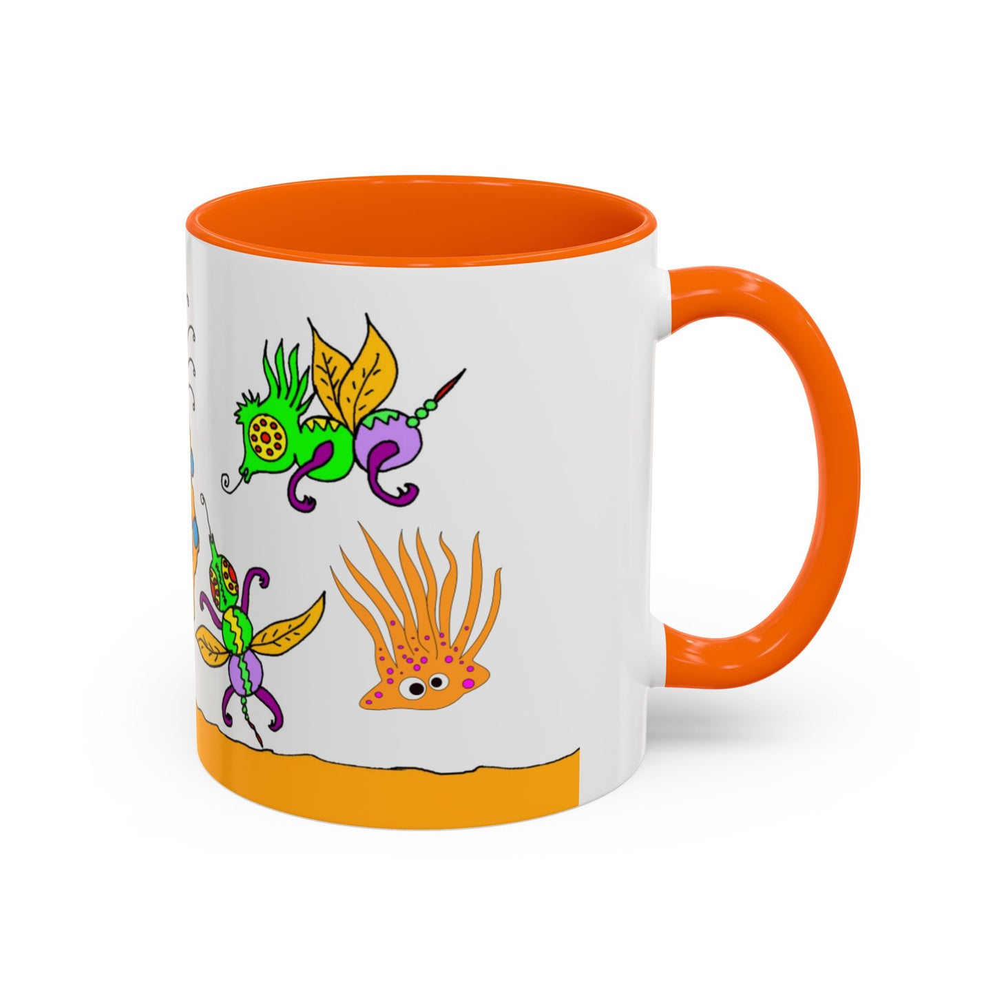 Doodle Diner Accent Coffee Mug - Colorful Whimsical Scribbles Accent Coffee Mug (11/15oz)