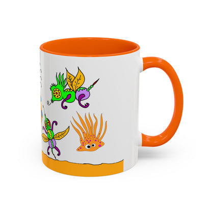 Doodle Diner Accent Coffee Mug - Colorful Whimsical Scribbles Accent Coffee Mug (11/15oz)