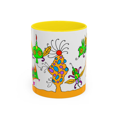 Doodle Diner Accent Coffee Mug - Colorful Whimsical Scribbles Accent Coffee Mug (11/15oz)