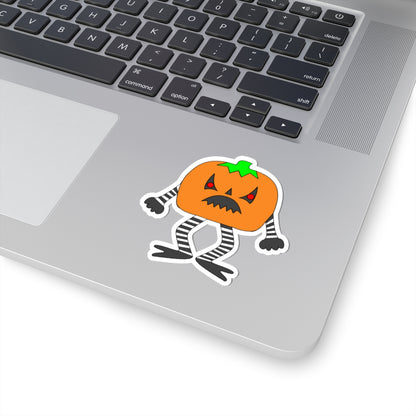 Pumpkin Monster Sticker — Cute Spooky Halloween Kiss-Cut Sticker