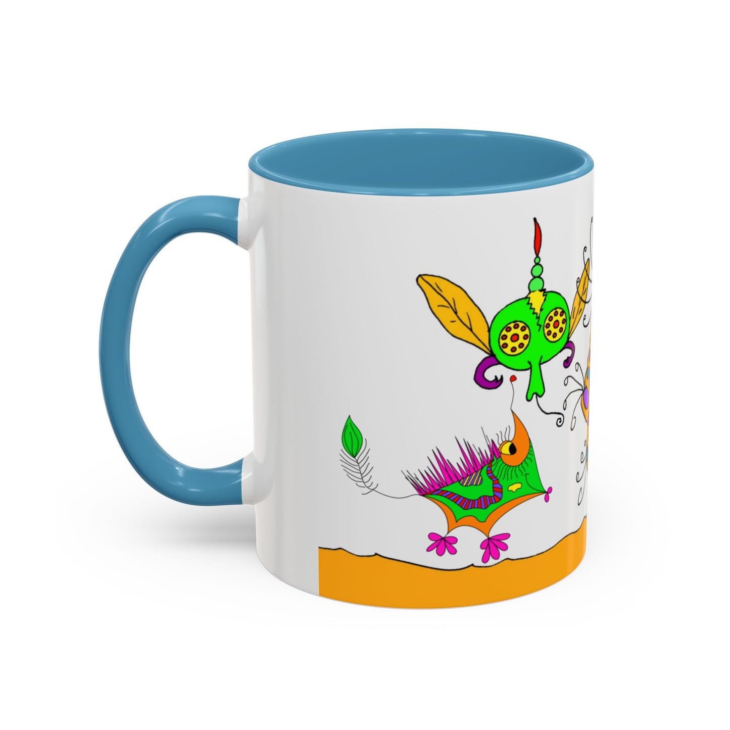 Doodle Diner Accent Coffee Mug - Colorful Whimsical Scribbles Accent Coffee Mug (11/15oz)