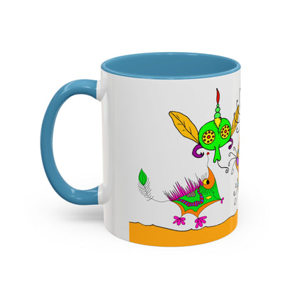Doodle Diner Accent Coffee Mug - Colorful Whimsical Scribbles Accent Coffee Mug (11/15oz)