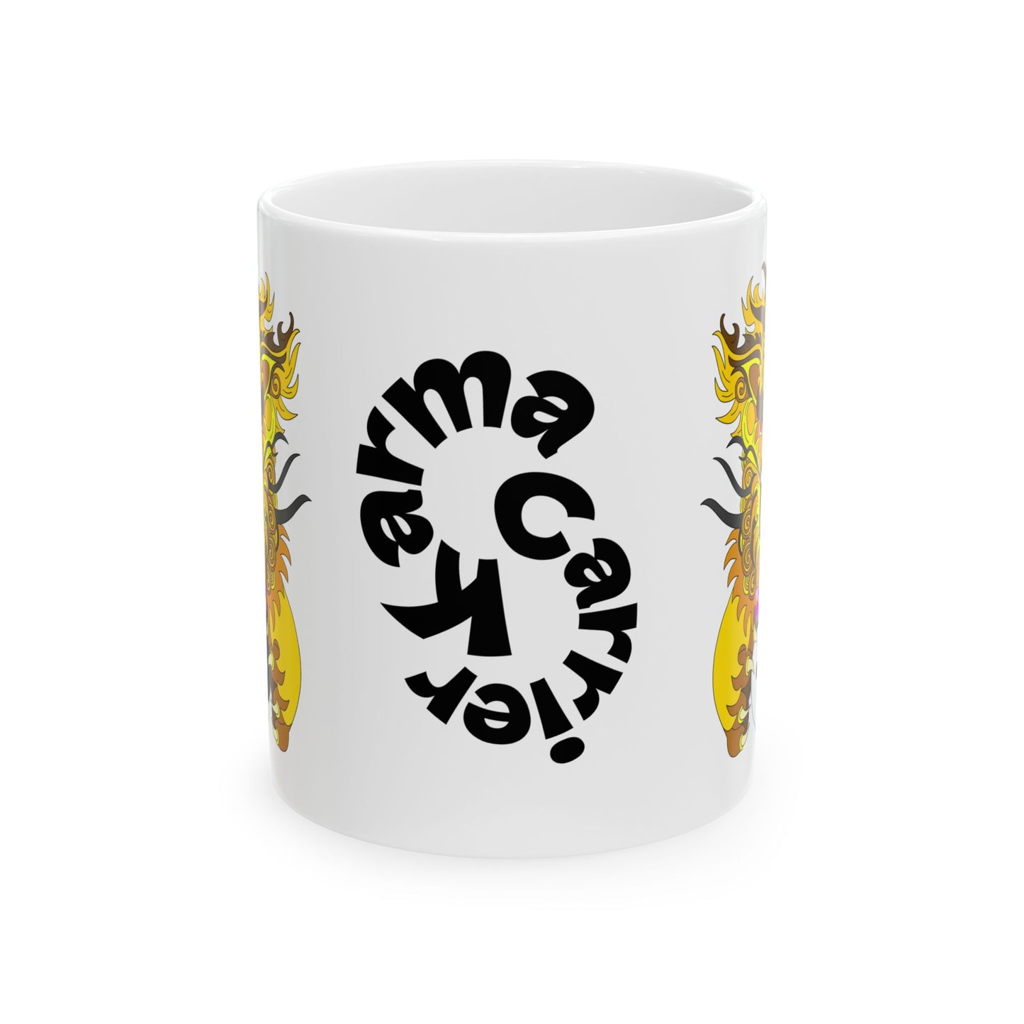 Dragon Yin Yang Ceramic Mug — Asian Lion Dance Coffee Cup (11oz, 15oz)
