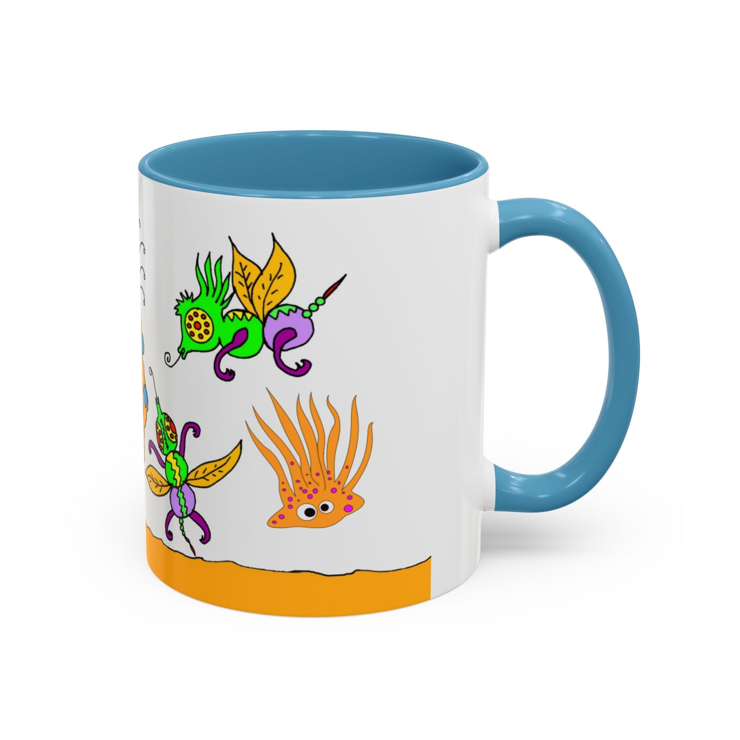 Doodle Diner Accent Coffee Mug - Colorful Whimsical Scribbles Accent Coffee Mug (11/15oz)