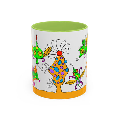 Doodle Diner Accent Coffee Mug - Colorful Whimsical Scribbles Accent Coffee Mug (11/15oz)