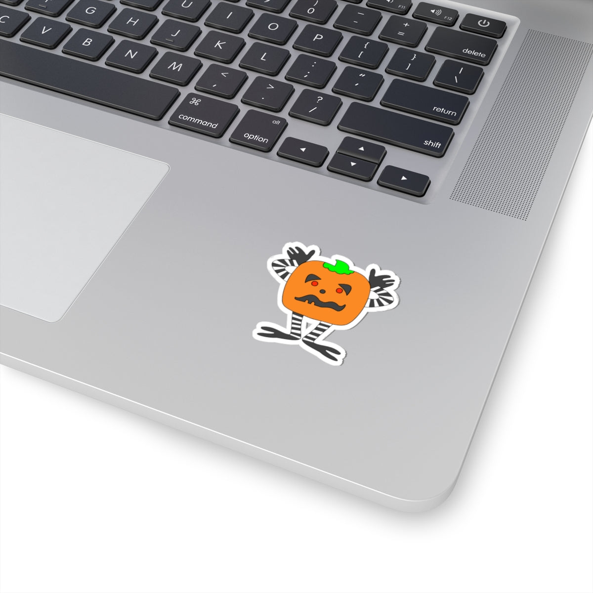 Cute Pumpkin Character Sticker — Halloween Kiss-Cut Decal