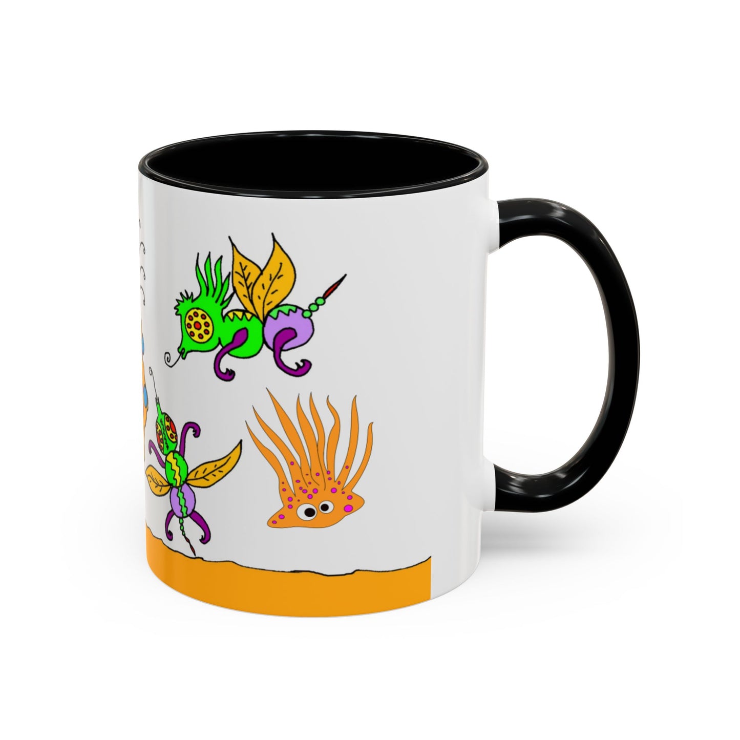 Doodle Diner Accent Coffee Mug - Colorful Whimsical Scribbles Accent Coffee Mug (11/15oz)