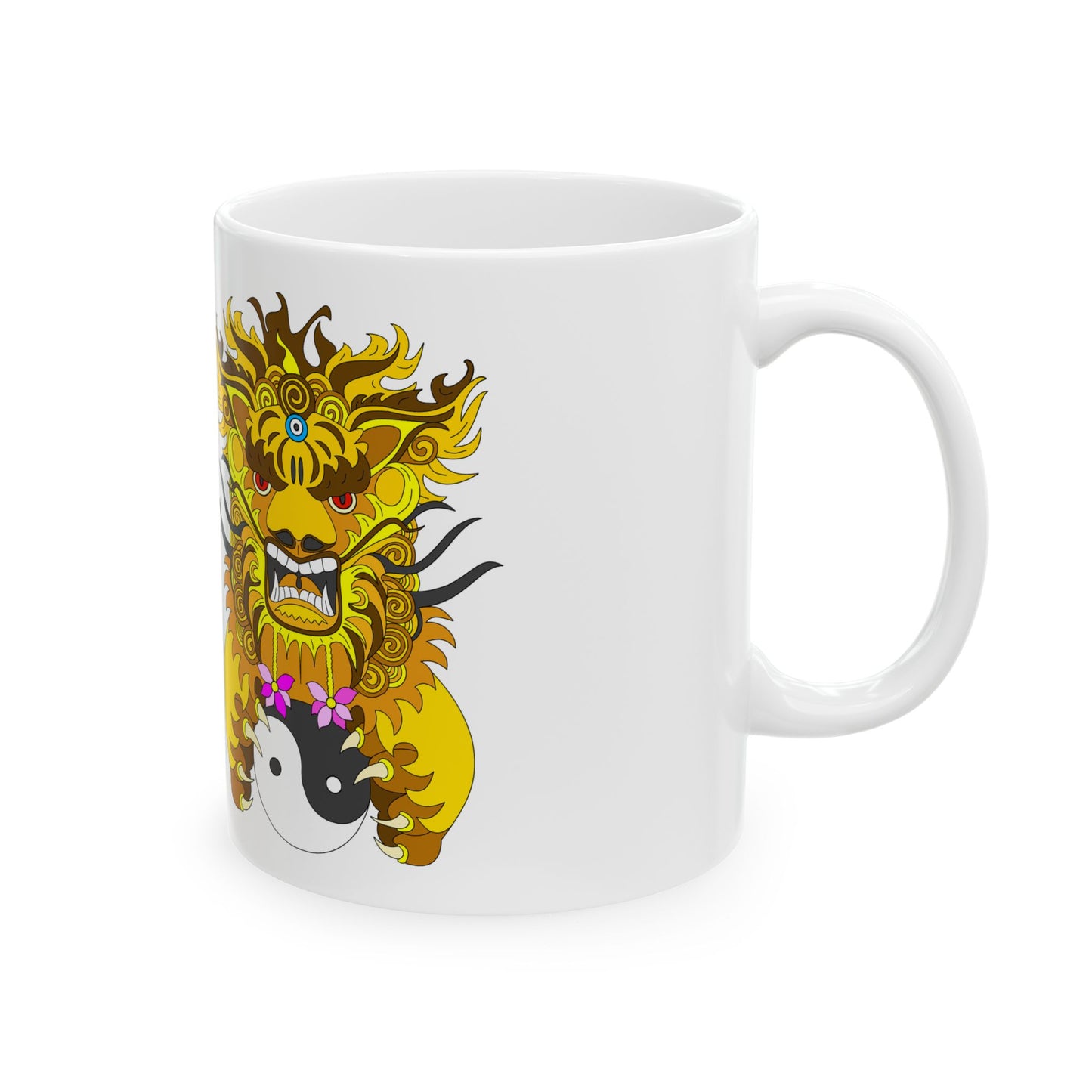Dragon Yin Yang Ceramic Mug — Asian Lion Dance Coffee Cup (11oz, 15oz)
