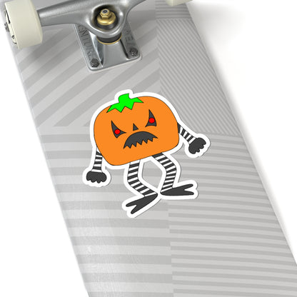 Pumpkin Monster Sticker — Cute Spooky Halloween Kiss-Cut Sticker