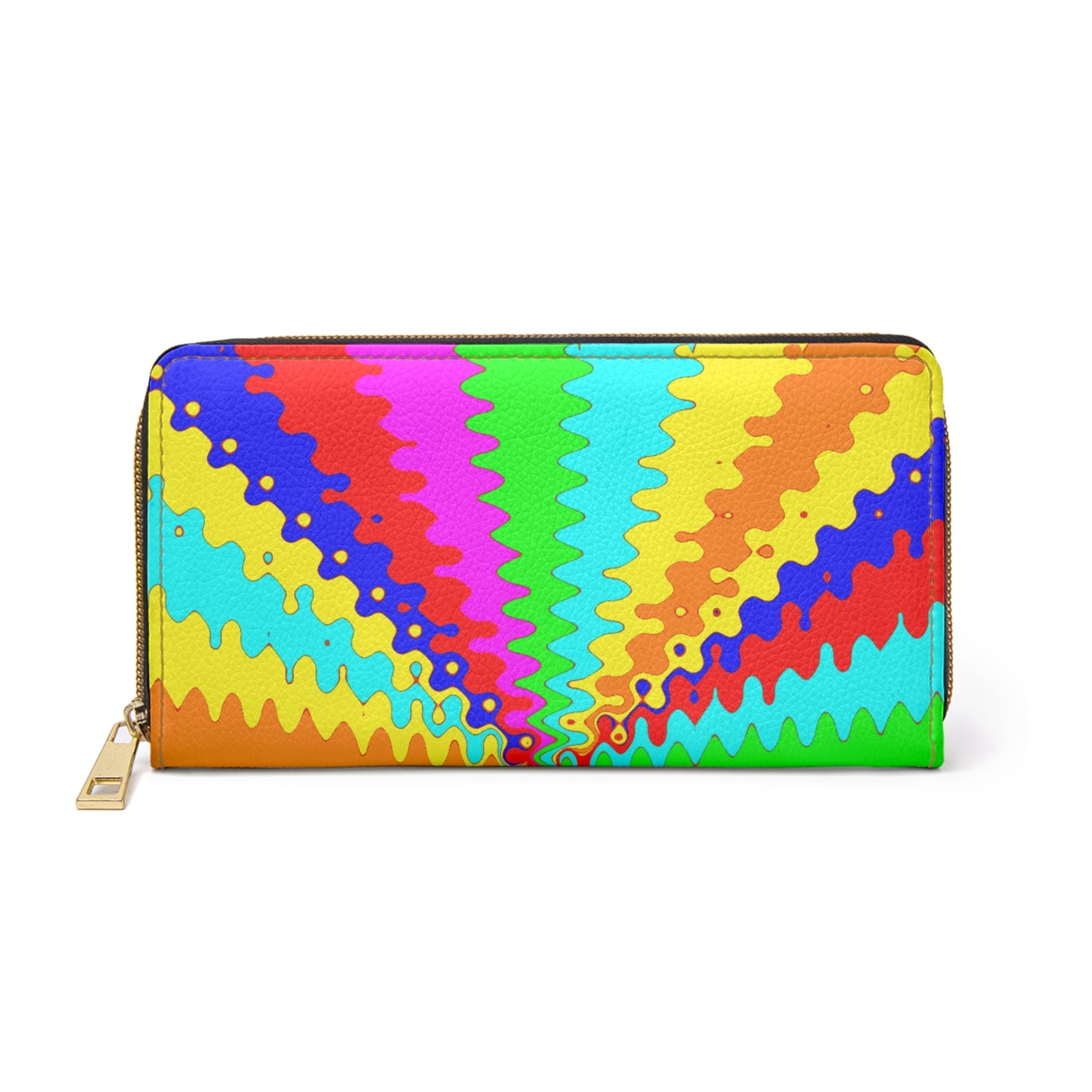Colorburst Zip Wallet — Retro Rainbow Psychedelic Zipper Wallet
