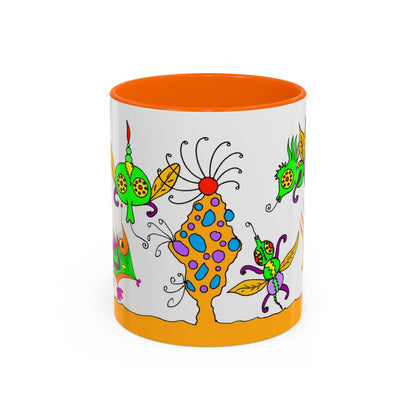 Doodle Diner Accent Coffee Mug - Colorful Whimsical Scribbles Accent Coffee Mug (11/15oz)