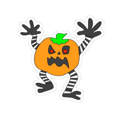 Spooky Pumpkin Monster Sticker — Halloween Kiss-Cut Decal