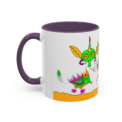 Doodle Diner Accent Coffee Mug - Colorful Whimsical Scribbles Accent Coffee Mug (11/15oz)