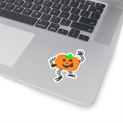 Cute Dancing Pumpkin Sticker — Halloween Kiss-Cut Sticker for Laptops & Planners