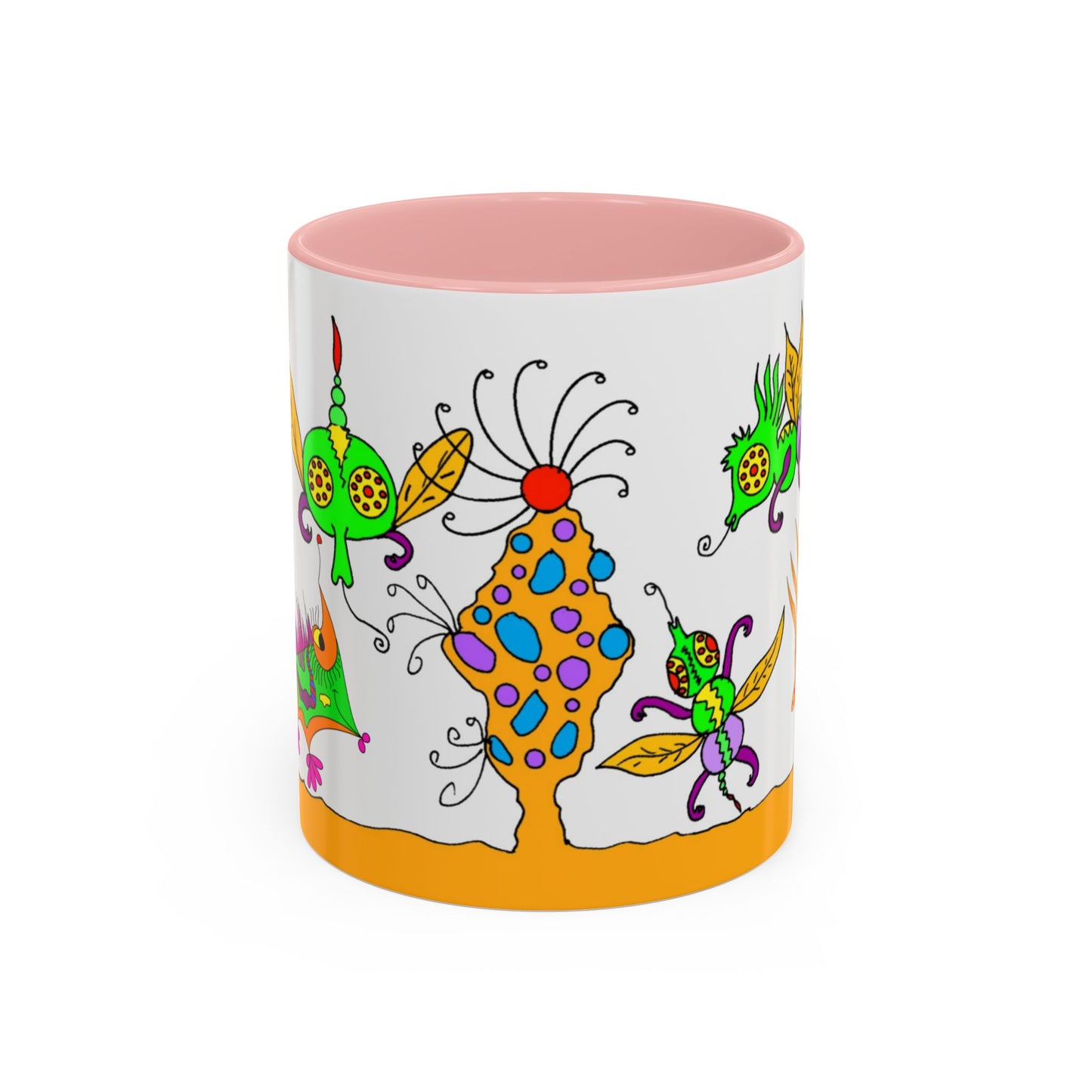 Doodle Diner Accent Coffee Mug - Colorful Whimsical Scribbles Accent Coffee Mug (11/15oz)