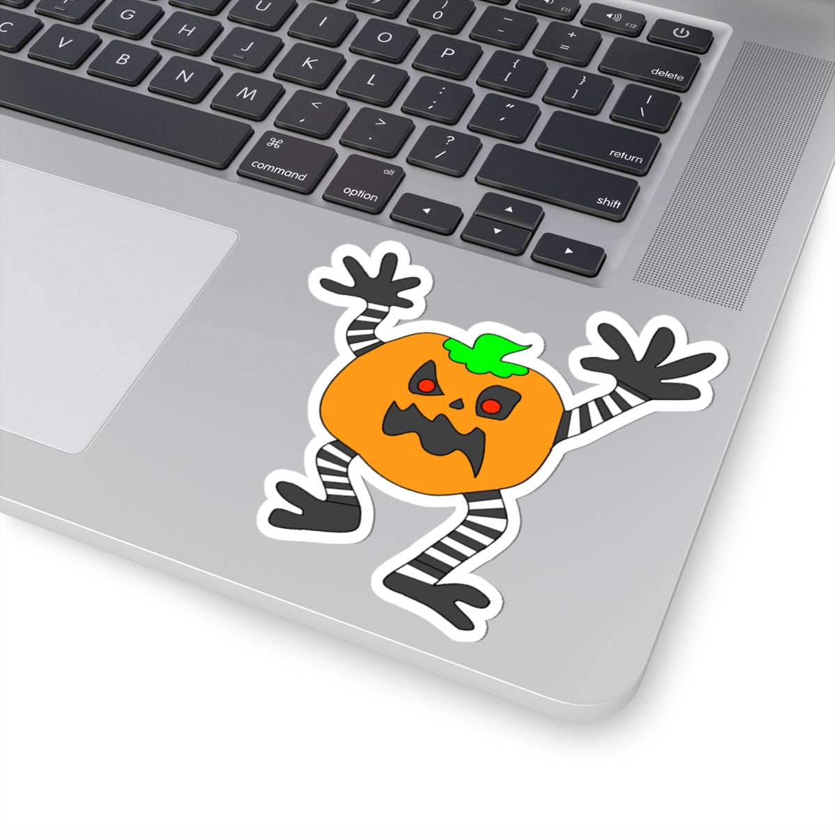 Spooky Pumpkin Monster Sticker — Halloween Kiss-Cut Decal