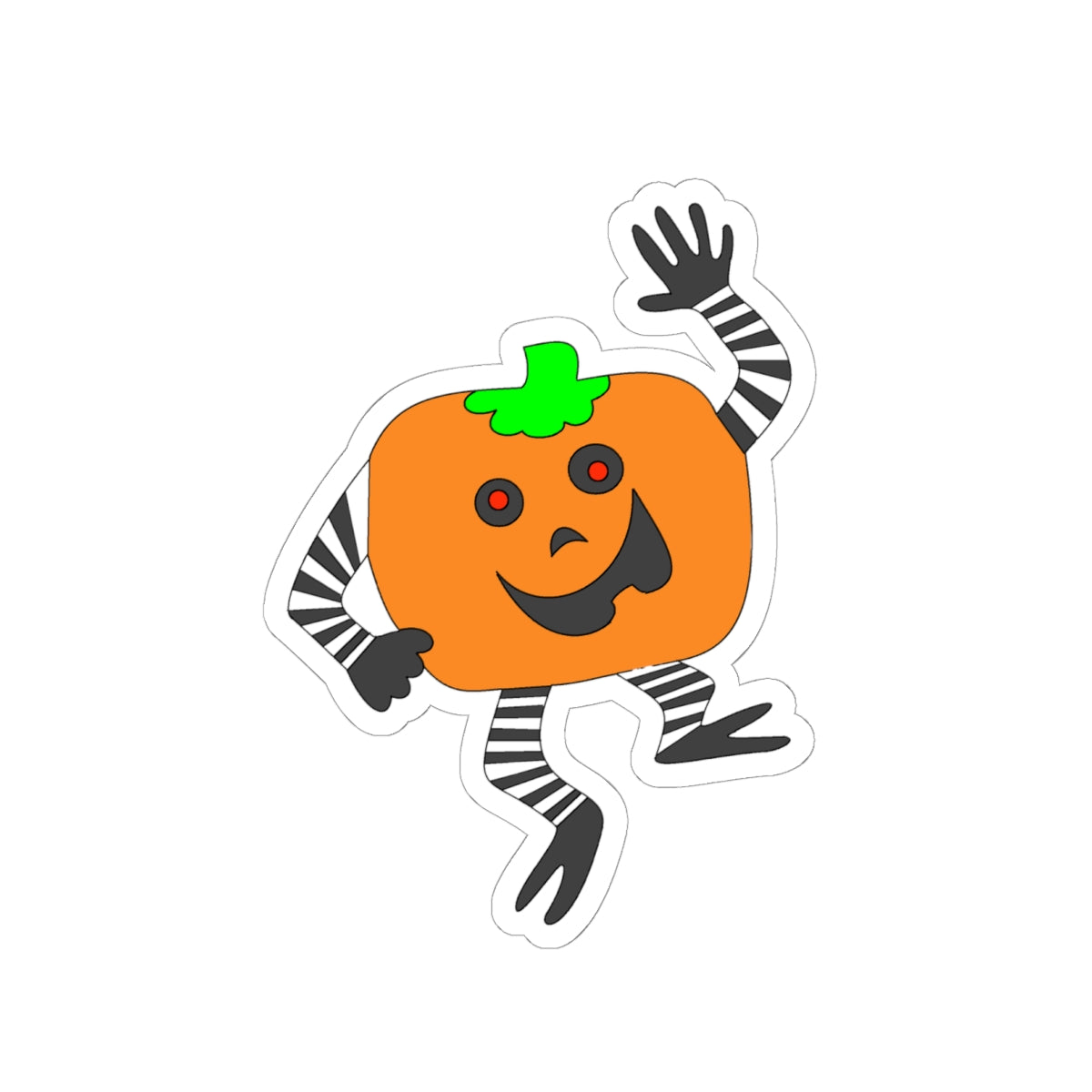 Cute Dancing Pumpkin Sticker — Halloween Kiss-Cut Sticker for Laptops & Planners