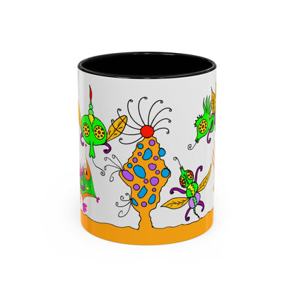 Doodle Diner Accent Coffee Mug - Colorful Whimsical Scribbles Accent Coffee Mug (11/15oz)