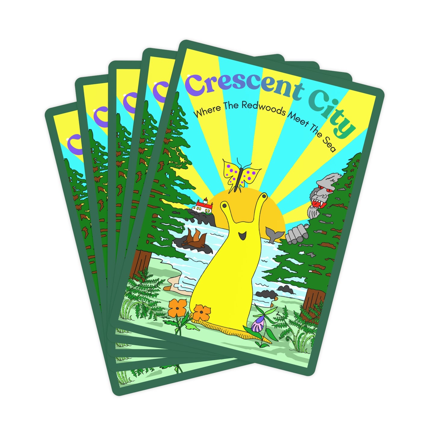 Crescent City Banana Slug Bigfoot Poker Cards