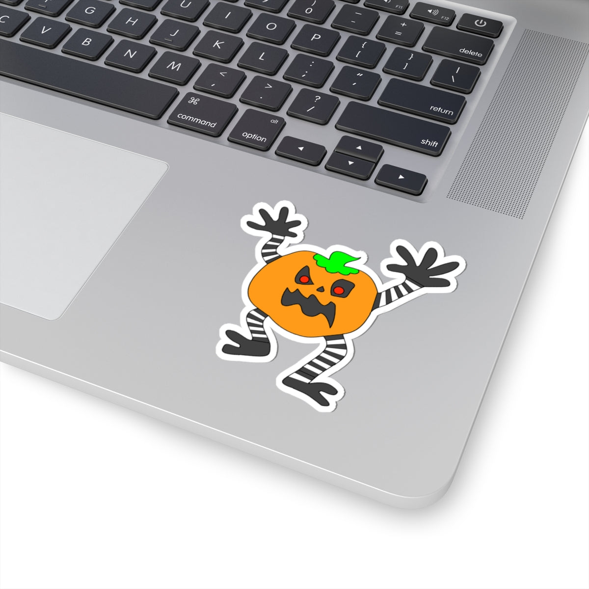 Spooky Pumpkin Monster Sticker — Halloween Kiss-Cut Decal