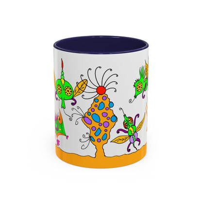Doodle Diner Accent Coffee Mug - Colorful Whimsical Scribbles Accent Coffee Mug (11/15oz)