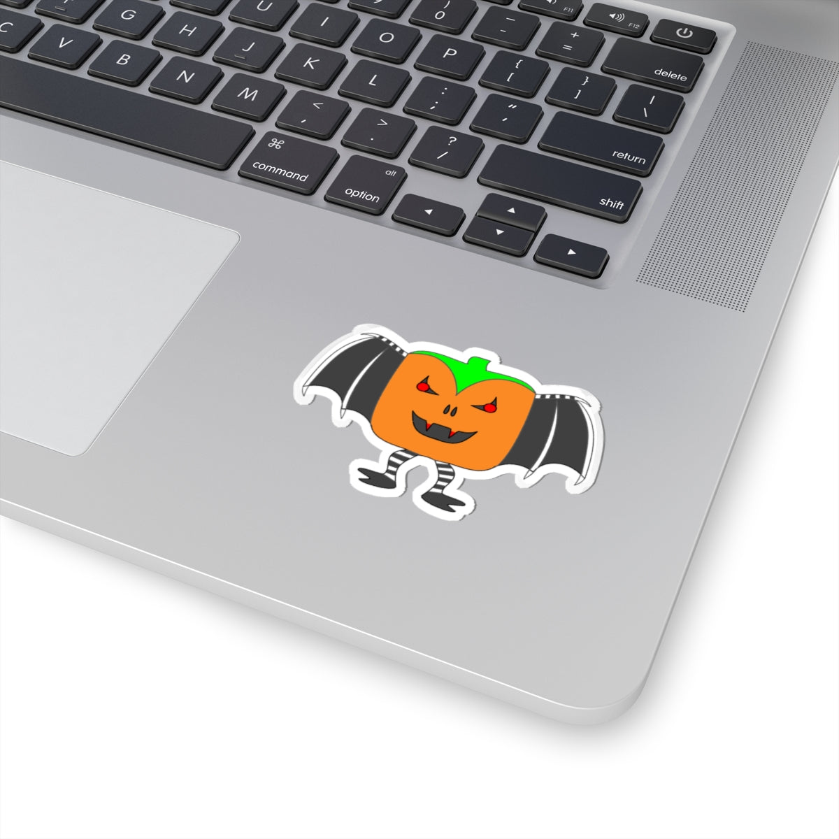 Dracula Pumpkin Character Kiss-Cut Sticker — Halloween Jack-O’-Lantern Decal