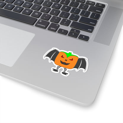 Dracula Pumpkin Character Kiss-Cut Sticker — Halloween Jack-O’-Lantern Decal