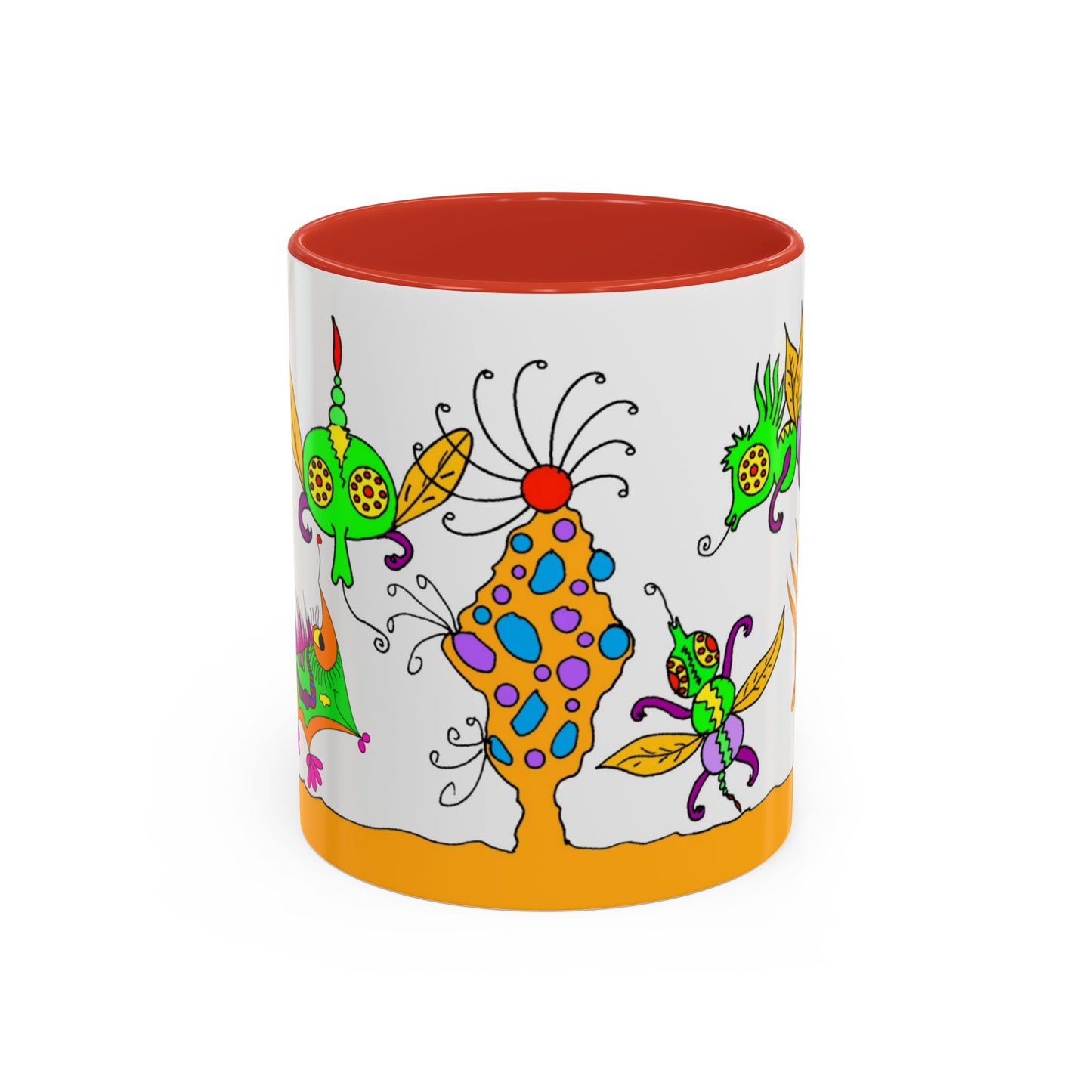 Doodle Diner Accent Coffee Mug - Colorful Whimsical Scribbles Accent Coffee Mug (11/15oz)