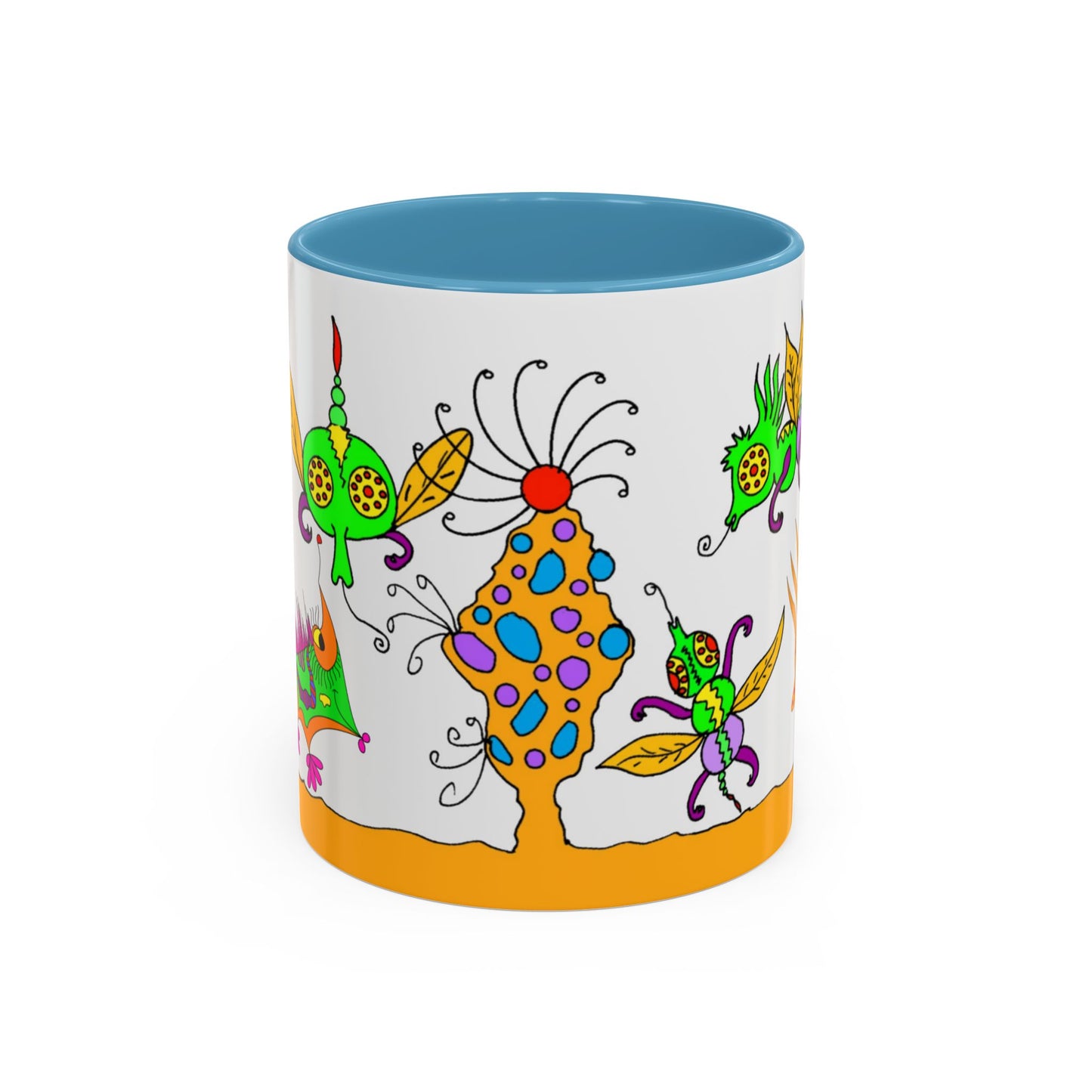 Doodle Diner Accent Coffee Mug - Colorful Whimsical Scribbles Accent Coffee Mug (11/15oz)