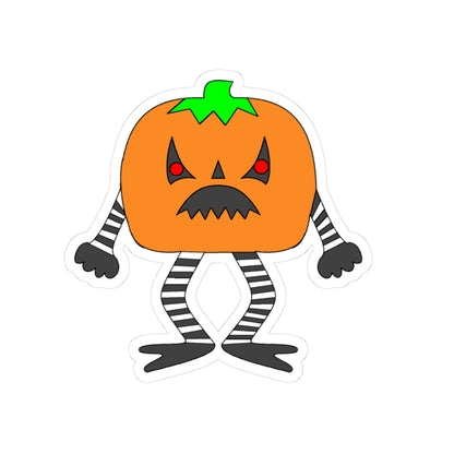 Pumpkin Monster Sticker — Cute Spooky Halloween Kiss-Cut Sticker