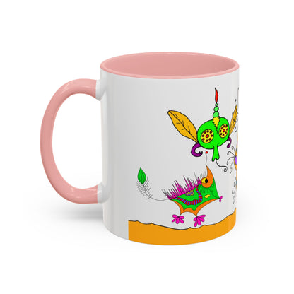 Doodle Diner Accent Coffee Mug - Colorful Whimsical Scribbles Accent Coffee Mug (11/15oz)