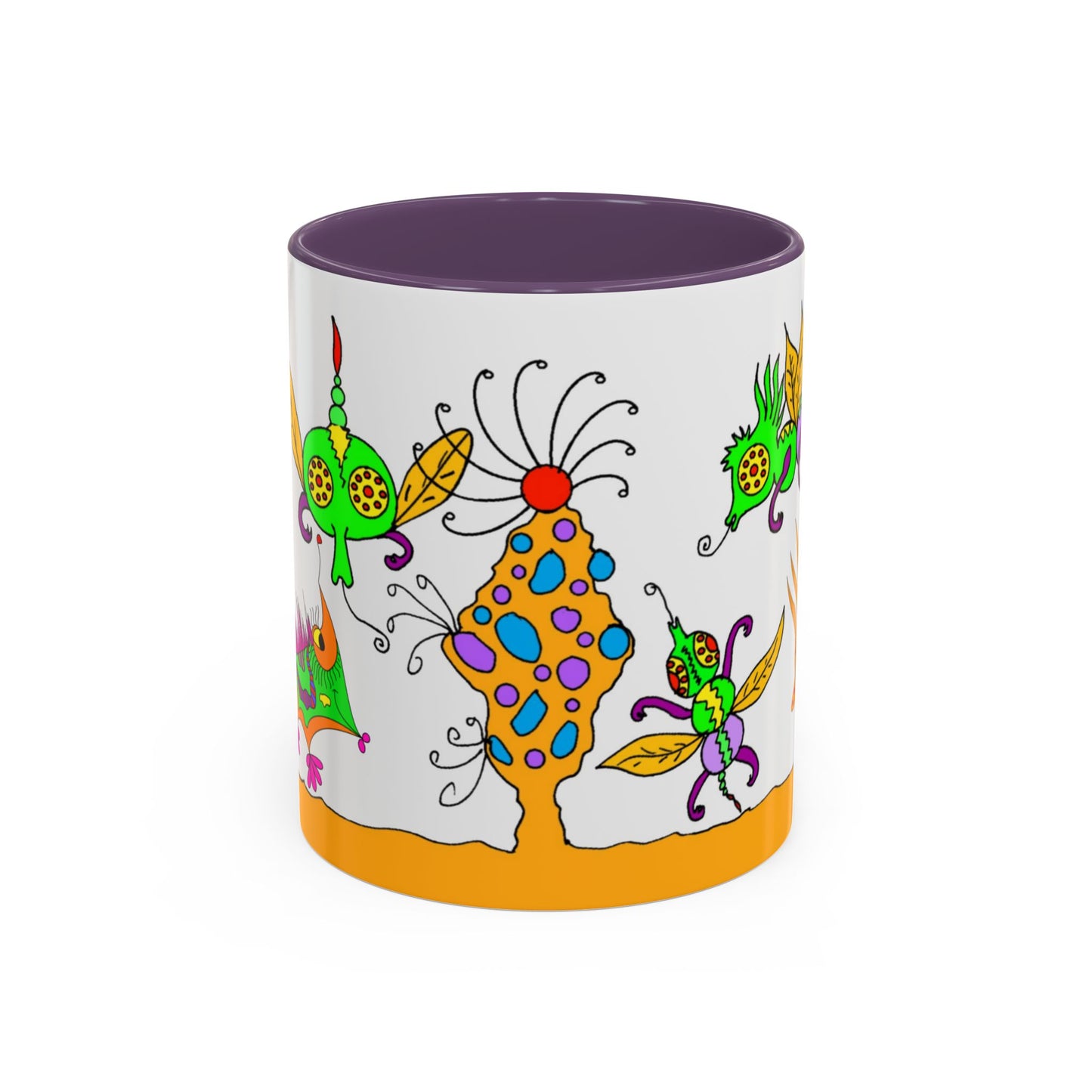 Doodle Diner Accent Coffee Mug - Colorful Whimsical Scribbles Accent Coffee Mug (11/15oz)