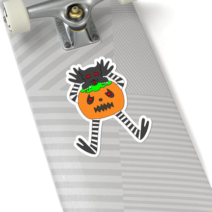 Halloween Pumpkin Monster Kiss-Cut Sticker
