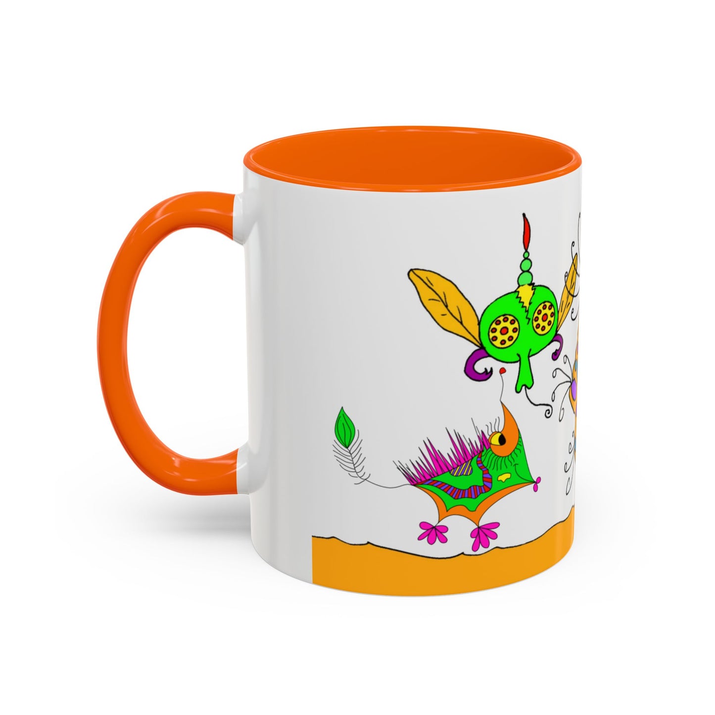 Doodle Diner Accent Coffee Mug - Colorful Whimsical Scribbles Accent Coffee Mug (11/15oz)