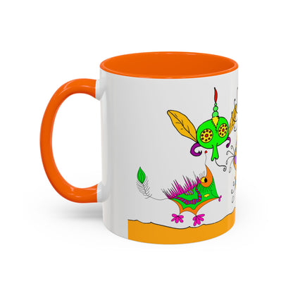 Doodle Diner Accent Coffee Mug - Colorful Whimsical Scribbles Accent Coffee Mug (11/15oz)