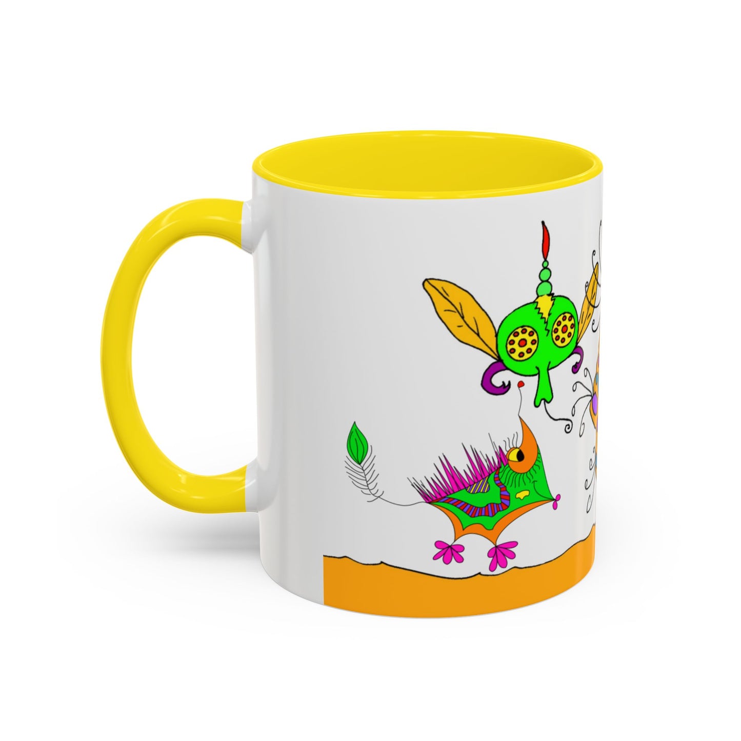 Doodle Diner Accent Coffee Mug - Colorful Whimsical Scribbles Accent Coffee Mug (11/15oz)