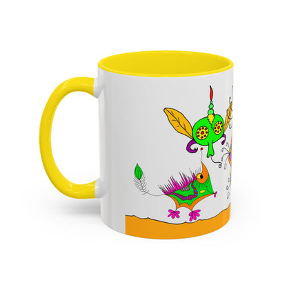 Doodle Diner Accent Coffee Mug - Colorful Whimsical Scribbles Accent Coffee Mug (11/15oz)