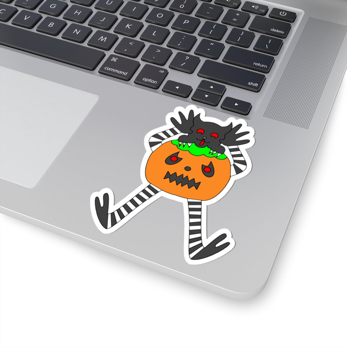 Halloween Pumpkin Monster Kiss-Cut Sticker