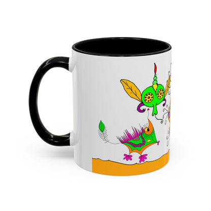 Doodle Diner Accent Coffee Mug - Colorful Whimsical Scribbles Accent Coffee Mug (11/15oz)