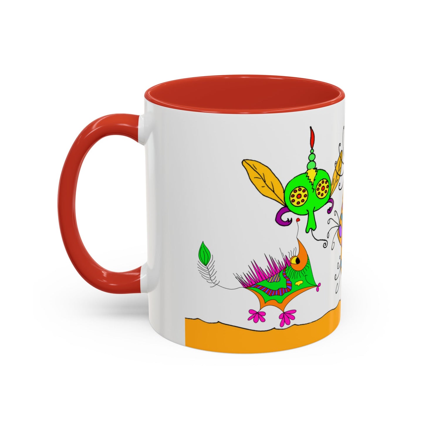 Doodle Diner Accent Coffee Mug - Colorful Whimsical Scribbles Accent Coffee Mug (11/15oz)