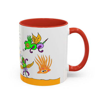 Doodle Diner Accent Coffee Mug - Colorful Whimsical Scribbles Accent Coffee Mug (11/15oz)