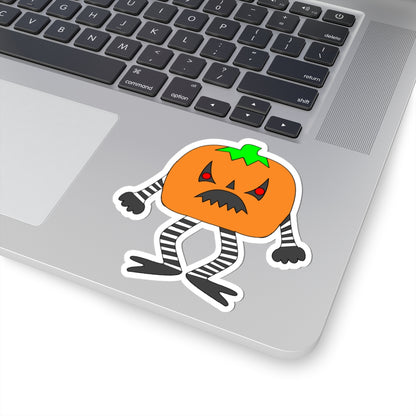Pumpkin Monster Sticker — Cute Spooky Halloween Kiss-Cut Sticker
