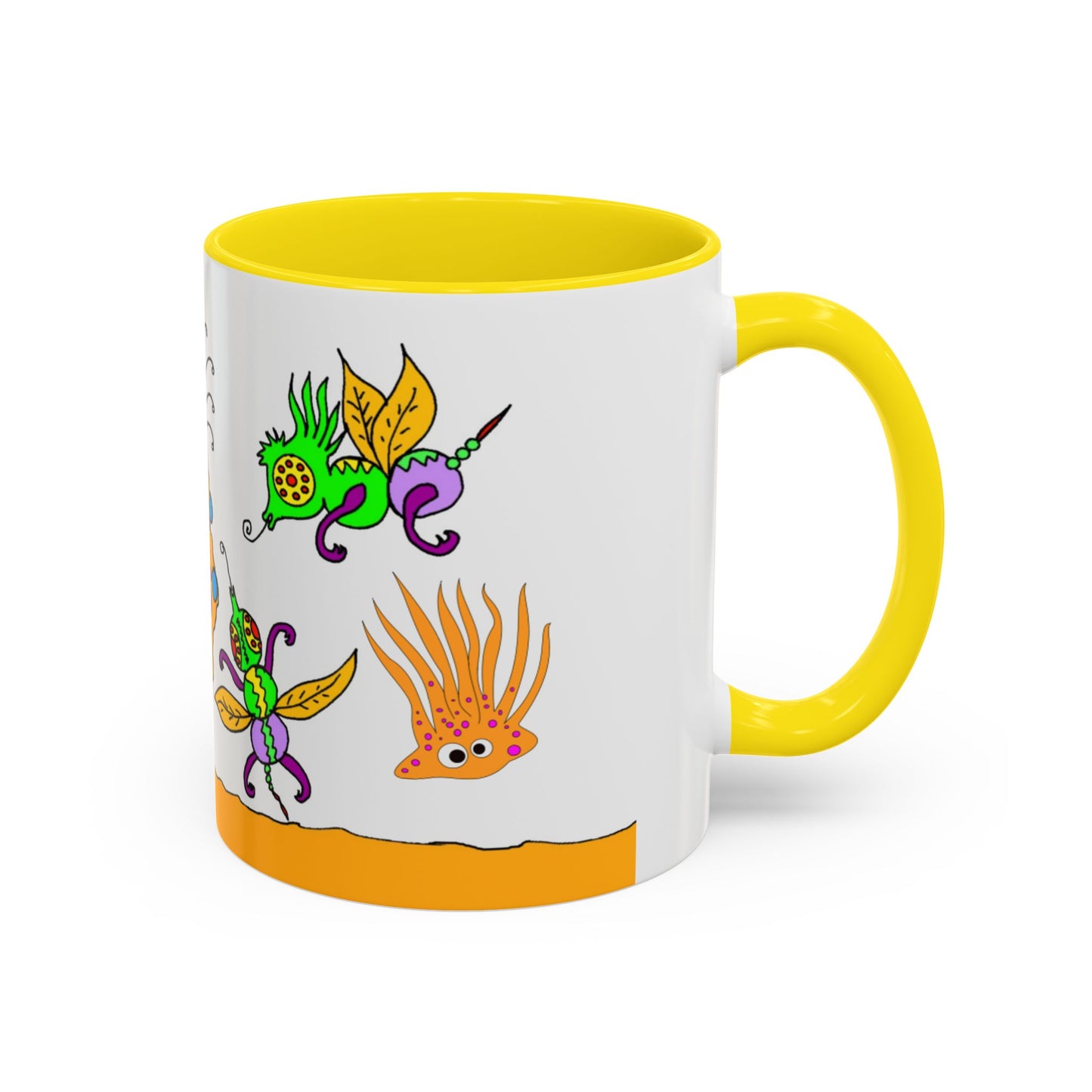 Doodle Diner Accent Coffee Mug - Colorful Whimsical Scribbles Accent Coffee Mug (11/15oz)