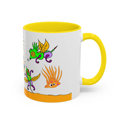Doodle Diner Accent Coffee Mug - Colorful Whimsical Scribbles Accent Coffee Mug (11/15oz)