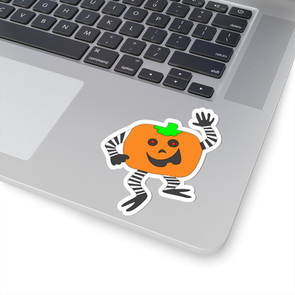 Cute Dancing Pumpkin Sticker — Halloween Kiss-Cut Sticker for Laptops & Planners