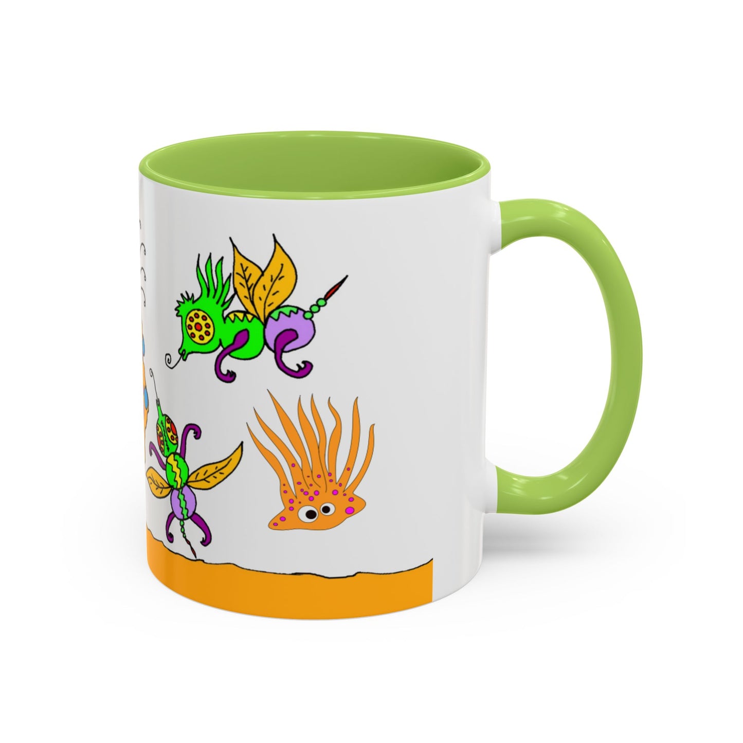 Doodle Diner Accent Coffee Mug - Colorful Whimsical Scribbles Accent Coffee Mug (11/15oz)